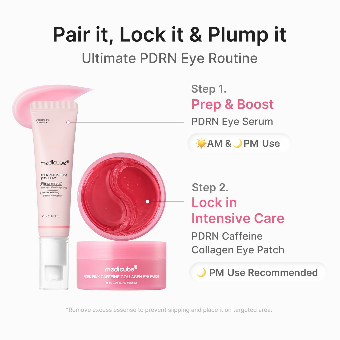 medicube Eye Patch PDRN Caffeine Collagen | Gel Eye Patches for the appearance of Dark Circles, Undereye Bags | Firming, Age-Defying Care with Retinol, Collagen | Korean Skincare | 30 Pairs