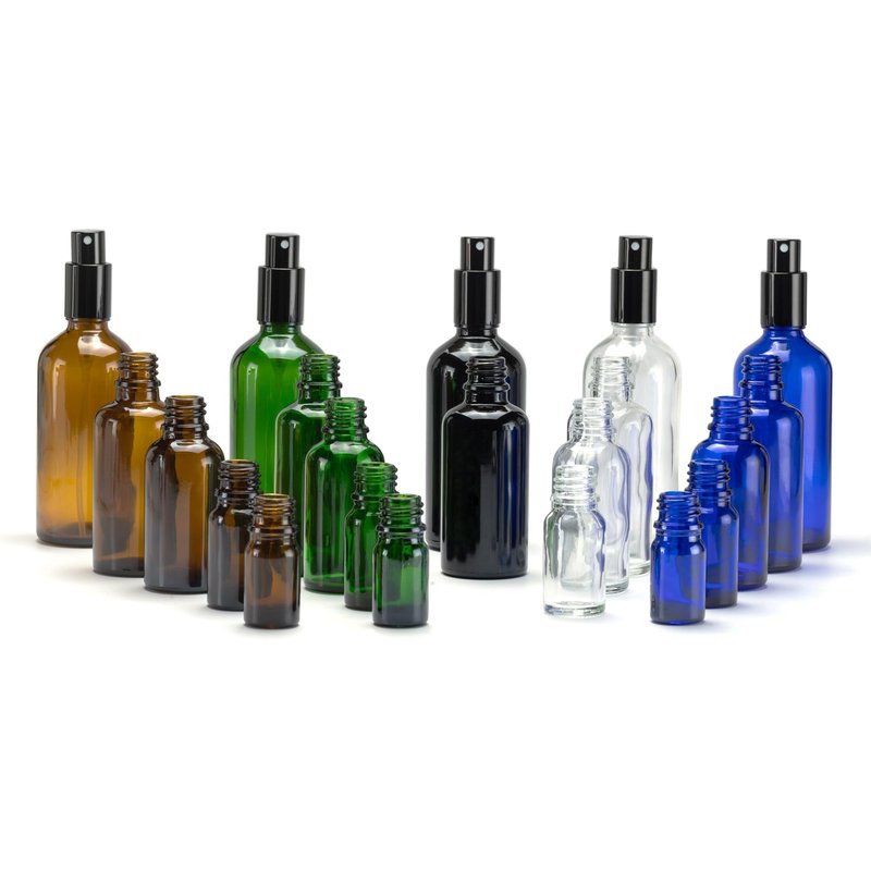 YIZHAO Amber Glass Spray Bottles 1oz, with Small Fine Mist Spray, Metal Cap, Refillable for Essential Oil,Travel,Cleaning,Perfume,Aromatherapy,Makeup – 24 Pcs