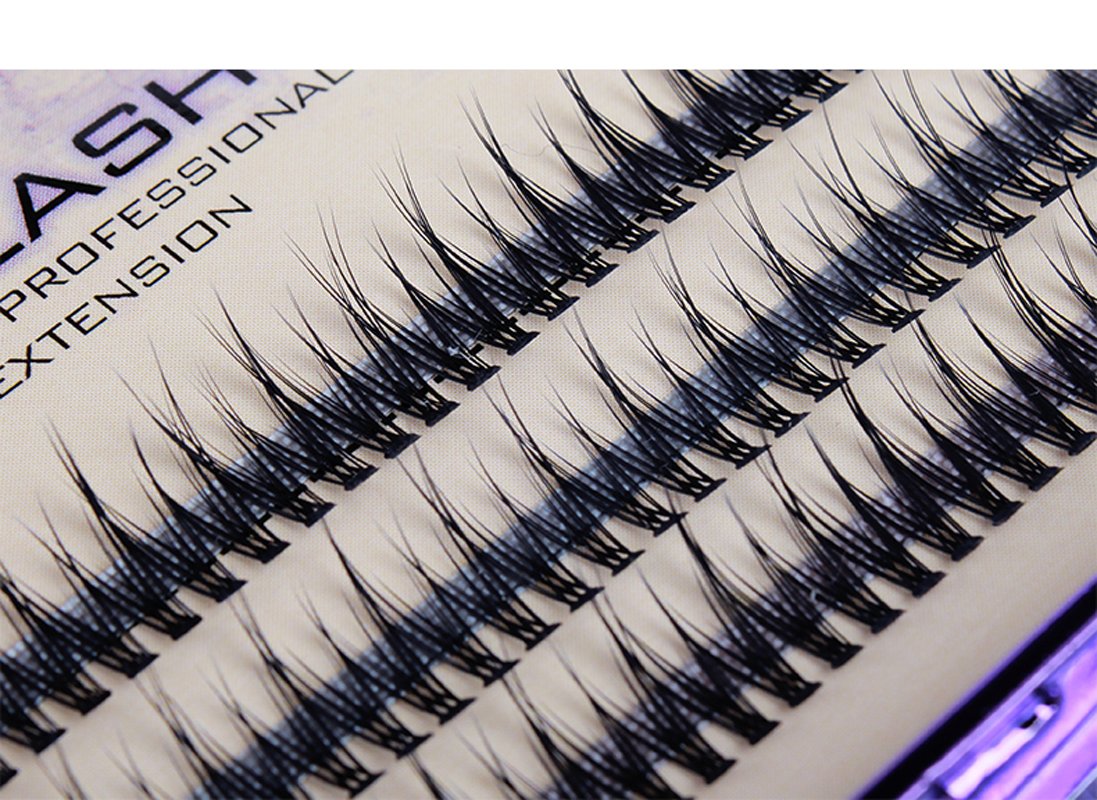 Bodermincer 120pcs 8mm/10mm/12mm/14mm/16mm to Choose Fish Tail Design 0.1 C Curl 3D Individual Mink False Eyelashes Extension Soft Black Fake False Eye Lashes （12mm）