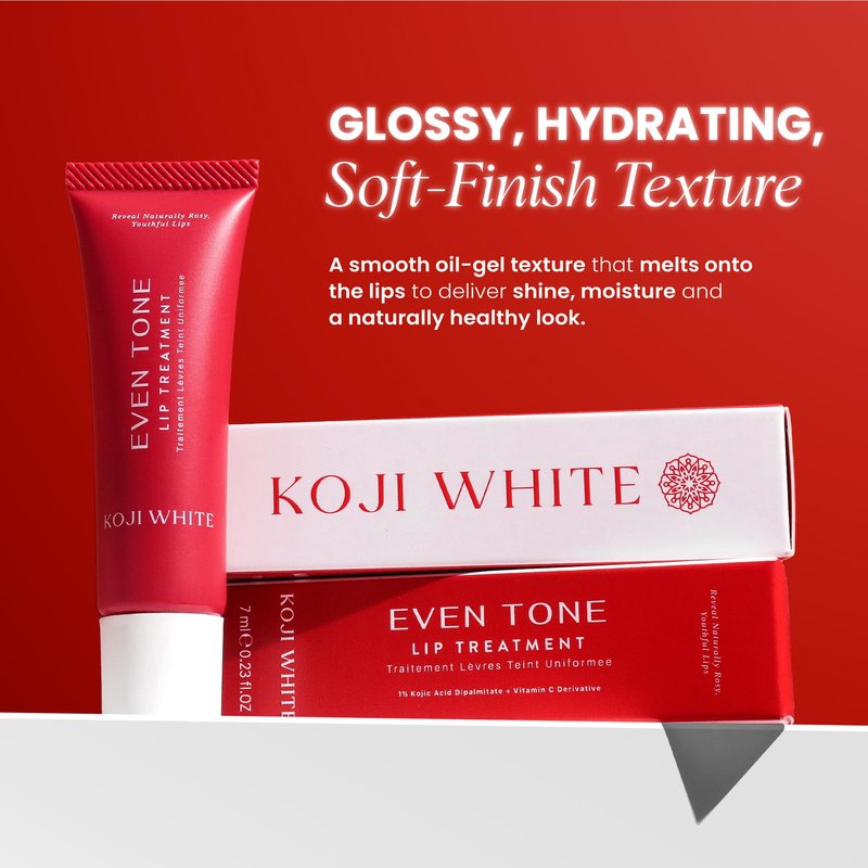 Koji White Lip Discoloration Treatment for Dark Lips | Moisturizer & Hydrating Lip with 1% Kojic Acid, Hyaluronic Acid, Vitamin C, Carrot Oil - Beeswax-Free, Vegan Chapstick, 0.23 Fl Oz