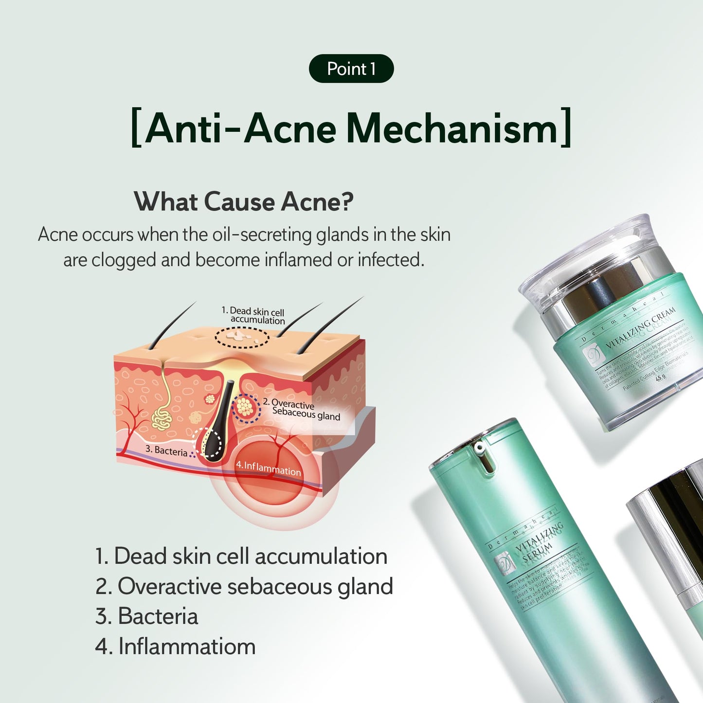 Dermaheal Vitalizing Serum Anti Aging Face Care with Biomimetic Peptides for Wrinkle Reduction and Skin Nutrient Supply 1.35 fl oz