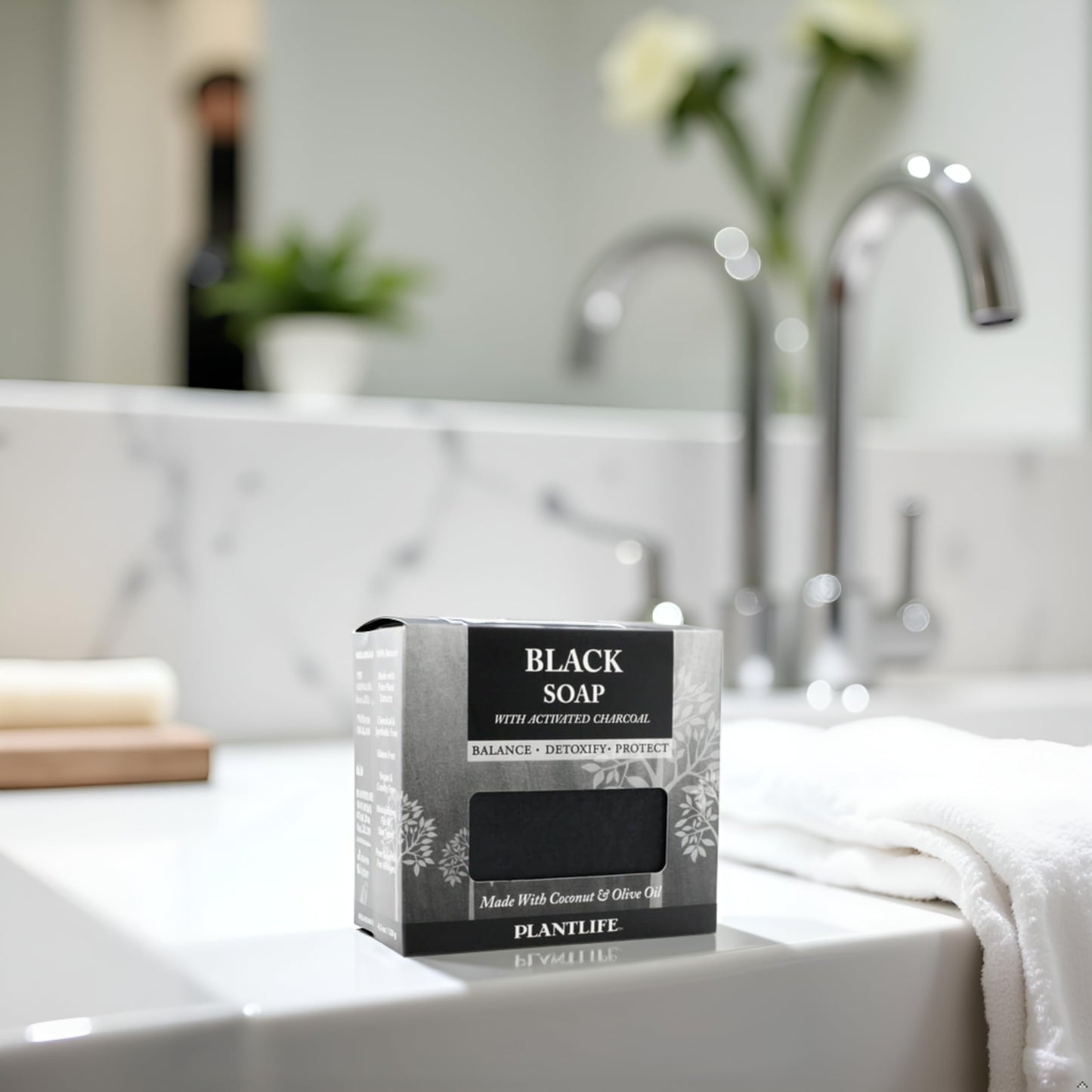 Plantlife Black 6-Pack Bar Soap - Moisturizing and Soothing Soap for Your Skin - Hand Crafted Using Plant-Based Ingredients - Made in California 4.5oz Bar