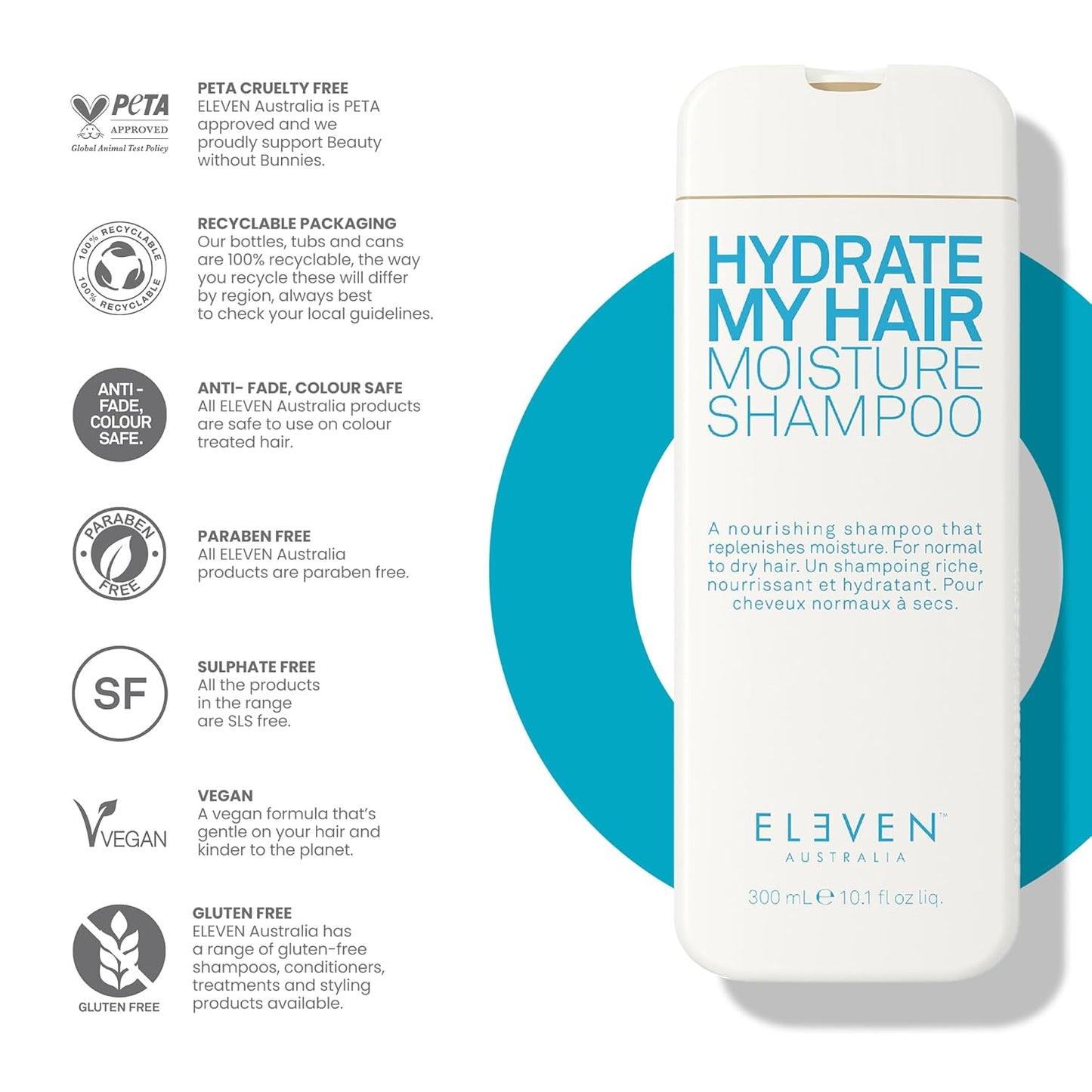 Hydrate My Hair Shampoo - Moisturizing, Color-Safe Formula for Dry, Damaged Hair | Anti-Frizz & Heat Protection