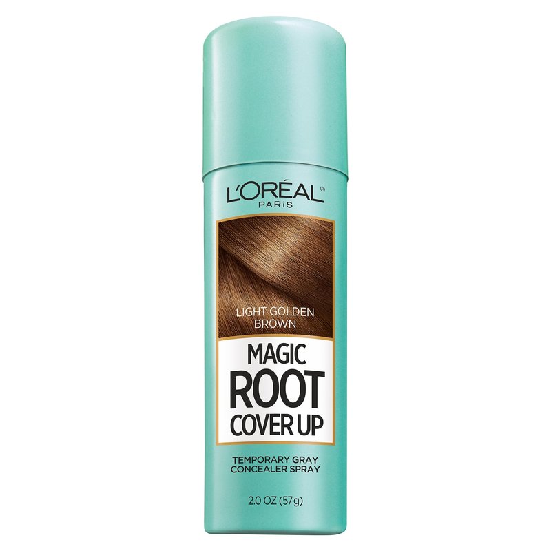 L'Oreal Paris Magic Root Cover Up Gray Hair Spray, 100% Gray Hair Coverage with Buildable, Lightweight, Transfer-Resistant, and Temporary Formula, Ammonia-Free, Light Golden Brown, 2 oz (1 Count)