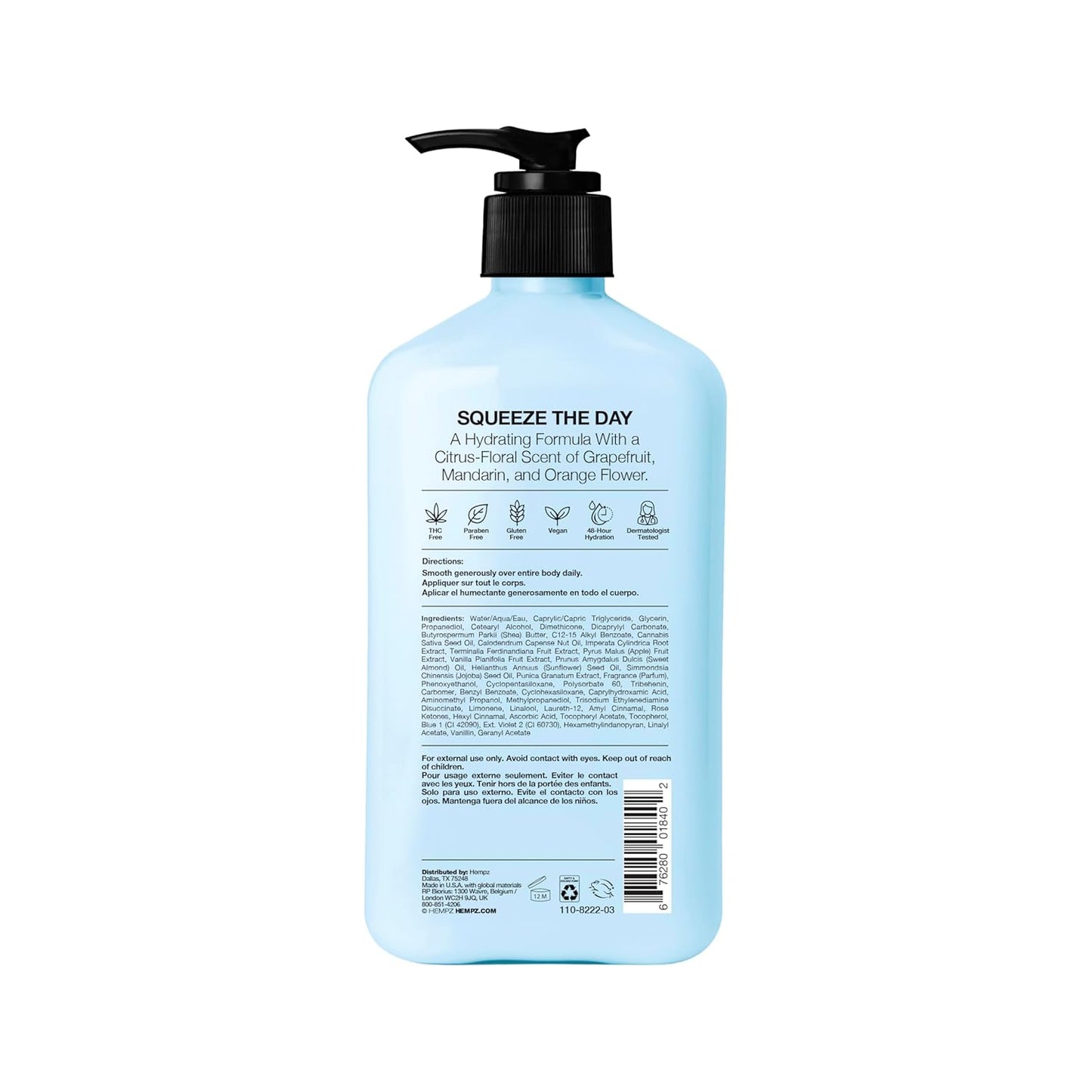Hempz Triple Moisture Body Moisturizer - Hydrating Lotion with Vitamin C & Hempseed Oil | 17 Oz for Dry Skin