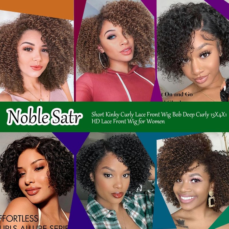 HD Lace Front Wig - 5-Inch Side Part Kinky Curly Human Hair | 180% Density, Brazilian Virgin Hair, 10-Inch Length