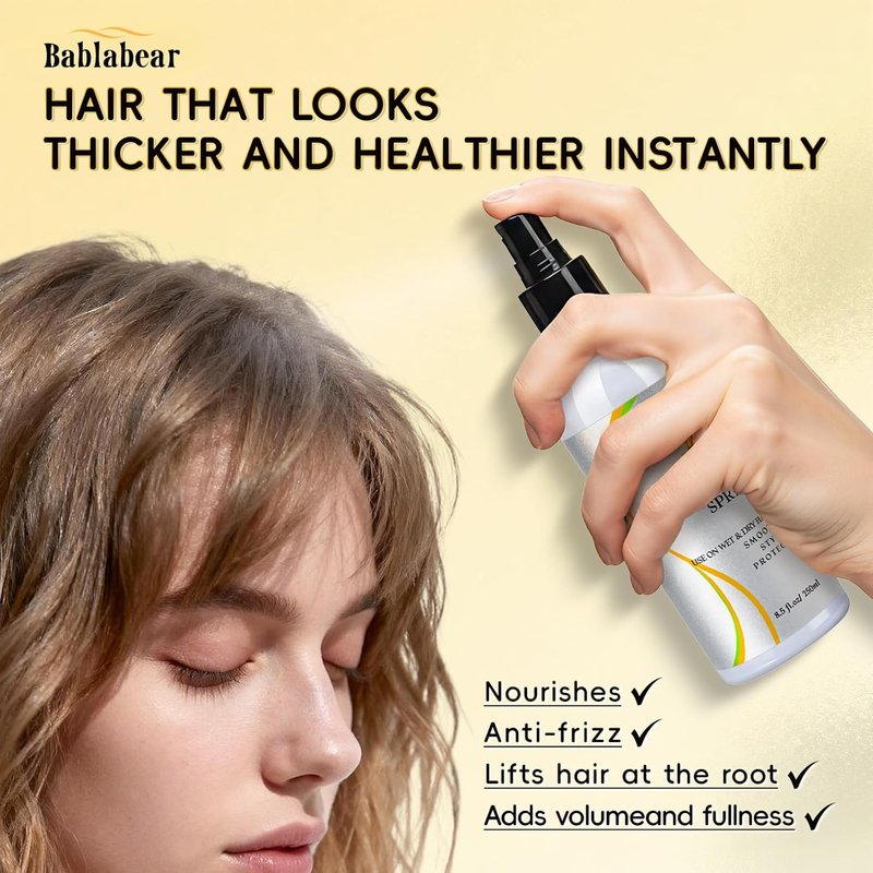 Hair Thickening & Volumizing Spray for Fine Thin Hair - Instant Volume & Fullness | Safe for Color Treated Hair - 250ml / 8.5 Fl Oz
