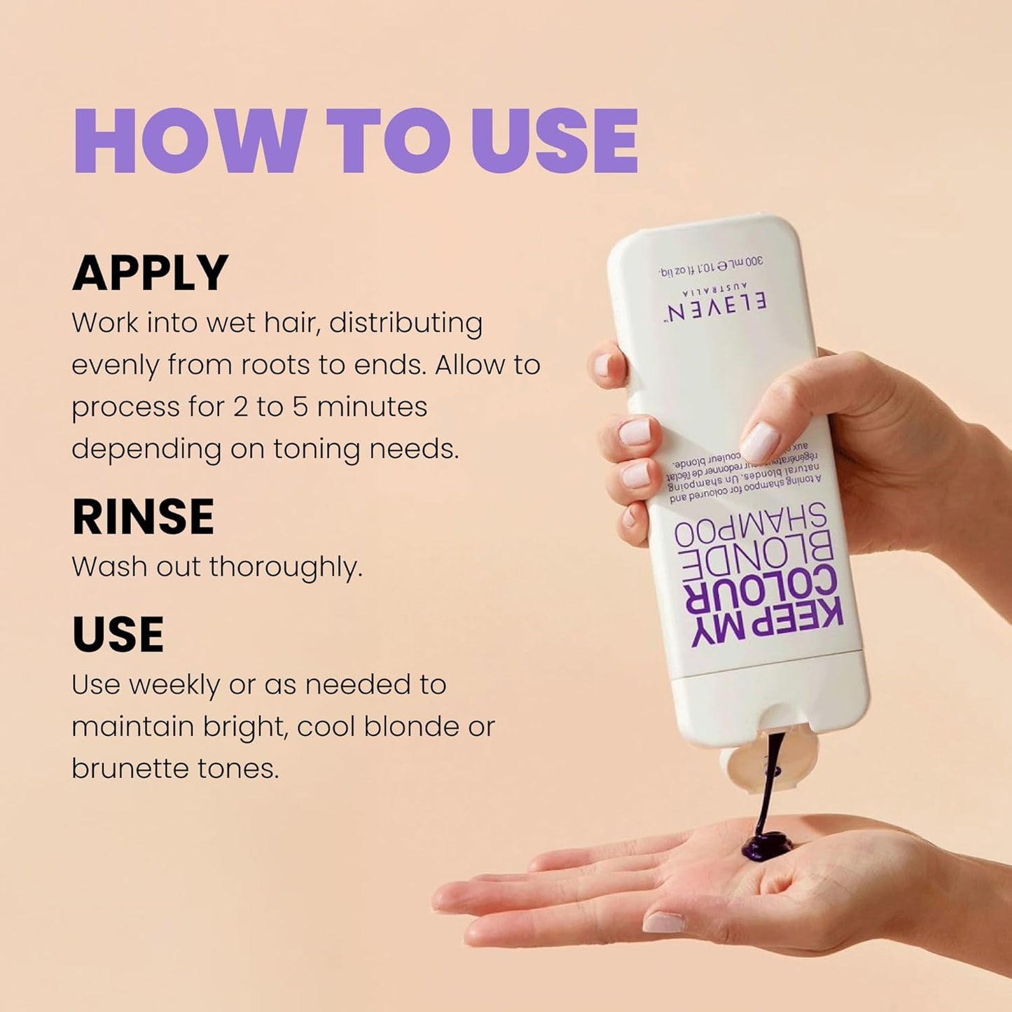 Keep My Colour Blonde Shampoo - Purple Toning Shampoo for Blonde & Color-Treated Hair | Sulfate-Free, Blue Base