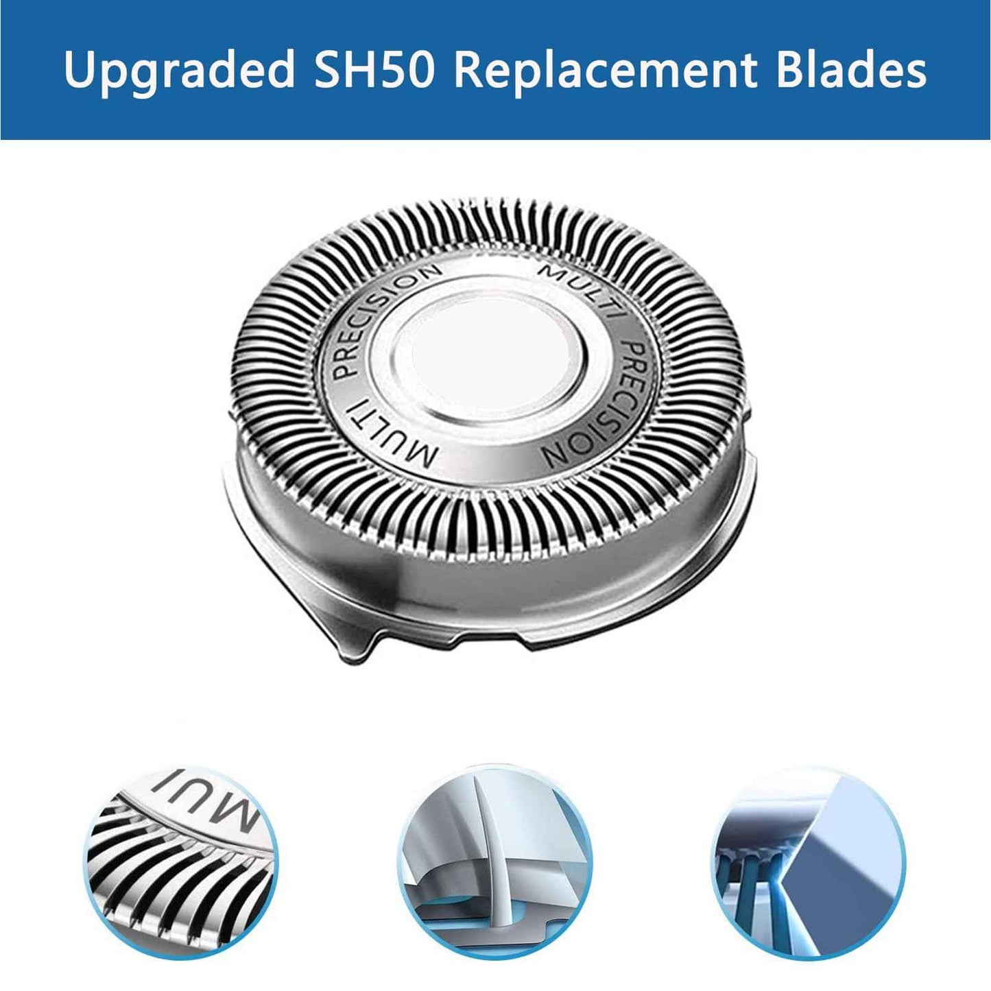 Gleway Sh50/52 Replacement Heads Compatible with Norelco Series 5000 Electric Shavers, New Upgrade Razor Replacement Blades Fit for Series 5000 S5xxx, PT8xx, PT7xx, AT8xx, AT7xx, 6Pack