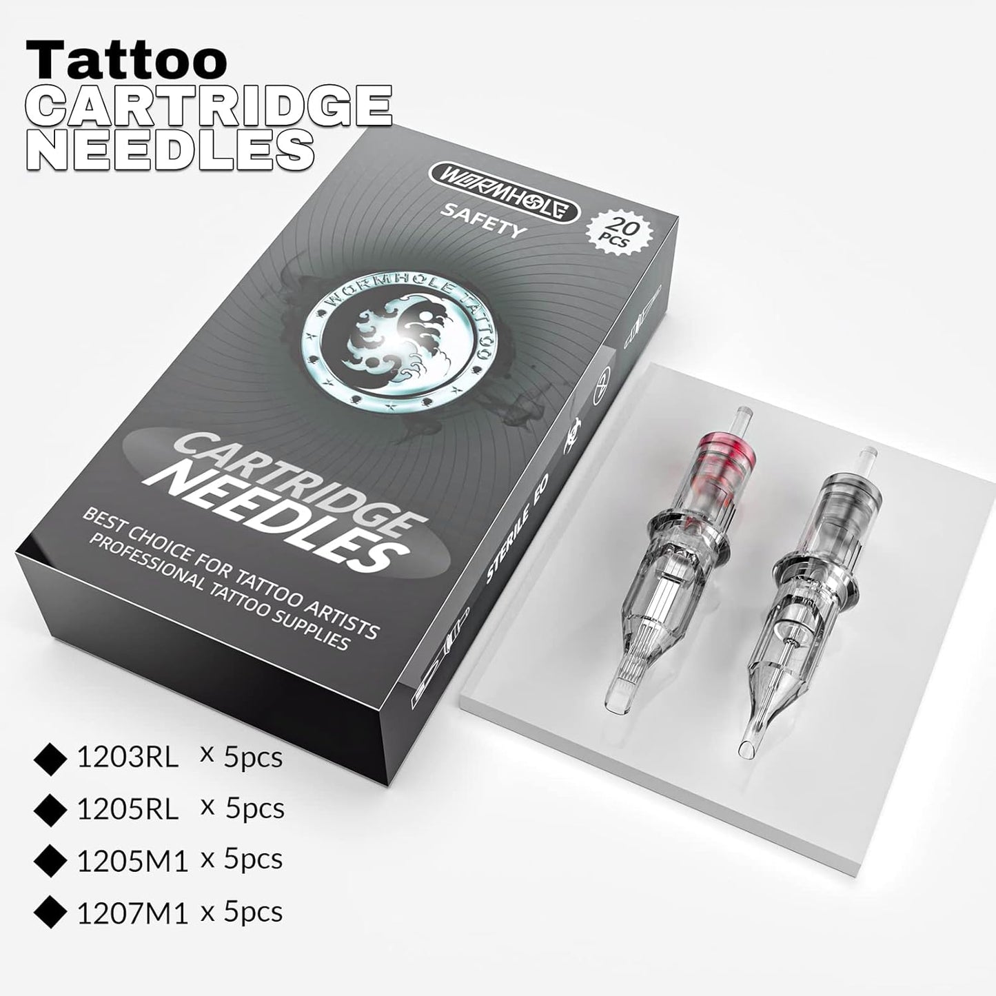 Tattoo Machine Kit - Wormhole Rotary Tattoo Practice Set for Beginners | Includes Inks & Cartridge Needles