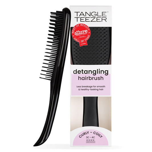 Tangle Teezer Ultimate Detangler Curly Hair Brush, Dry & Wet Hairbrush, Reduces Frizz & Breakage, for 3C to 4C Curly Hair Types, Black