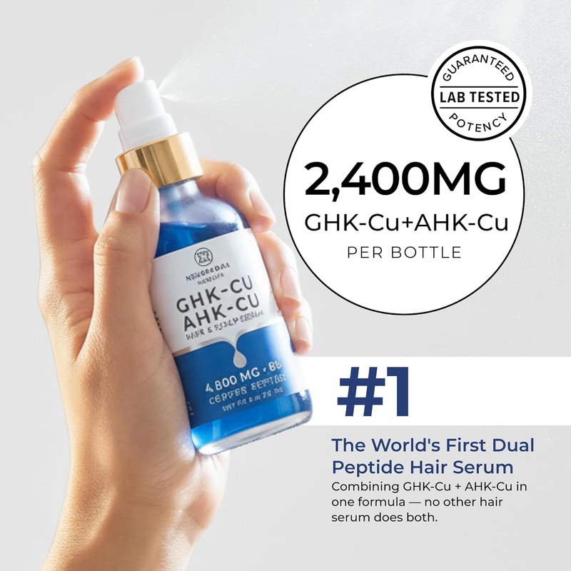 Neurogan GHK-Cu + AHK-Cu Hair Serum Pro - Lightweight Dual Copper Peptides Scalp Treatment | Daily Use