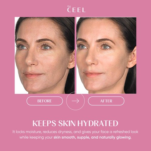 The Ceel Pink Tone Up Sunscreen for Face with SPF 50+ & Hyaluronic Acid - Brightening, Glowing & Moisturizing Facial Primer with Calamine & Vitamin B5 for All Skin Type - Paraben & Perfume Free - 50ml