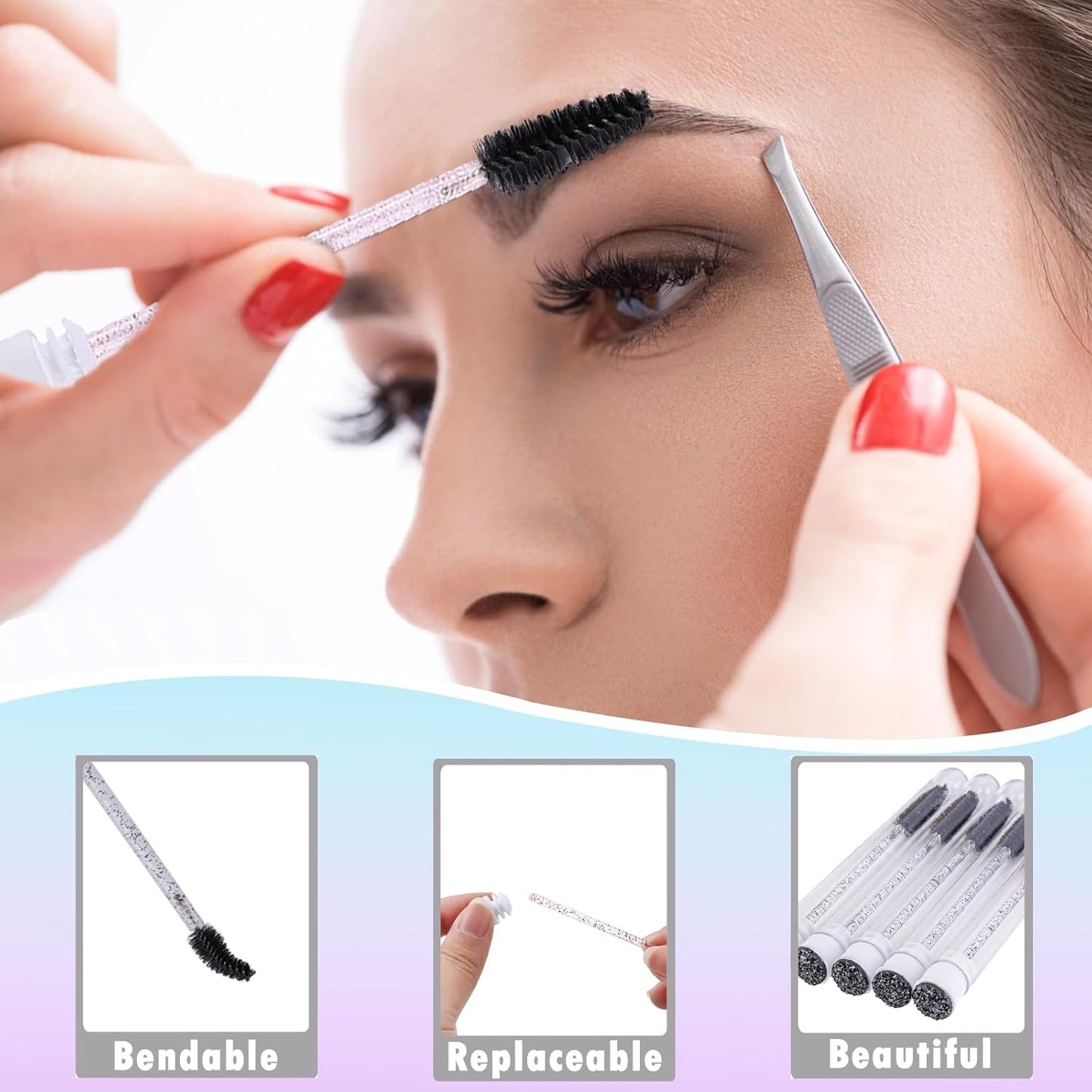 Lash Shampoo Bottles & Brushes Set - 50PCS Eyelash Cleaning Tools | Black Aftercare Bags & Instructions