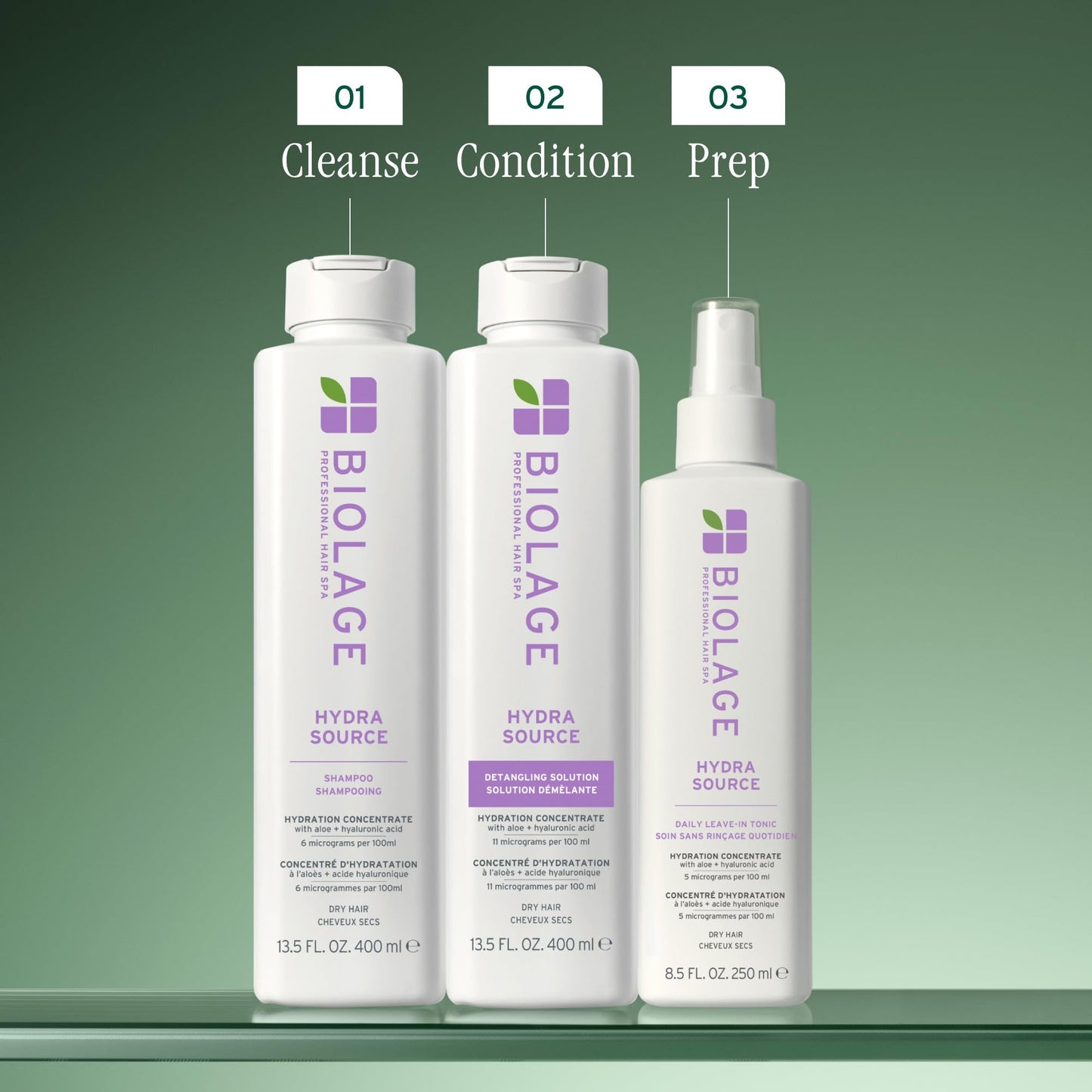 Biolage Hydra Source Detangling Solution - Conditions, Instantly Detangles & Controls Static, For Dry Hair, With Micro-Filtered Aloe Vera & Fermented Hyaluronic Acid, 33.8 Fl Oz, Packaging may vary
