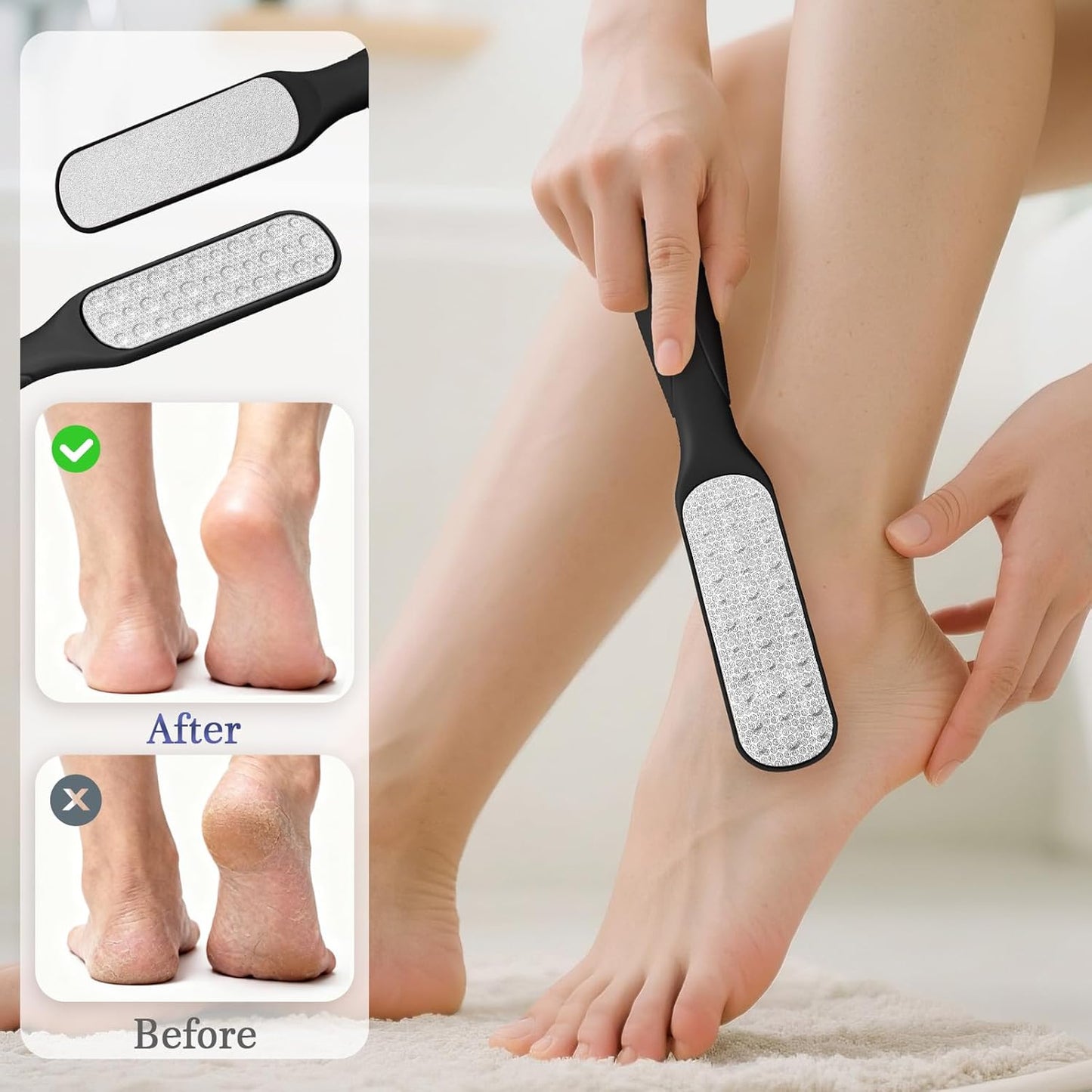 Silicone Back Scrubber Set - 8 PCS Body & Foot Cleaning Brushes | Scalp Massager & Shower Tools with 4 Hooks - Black