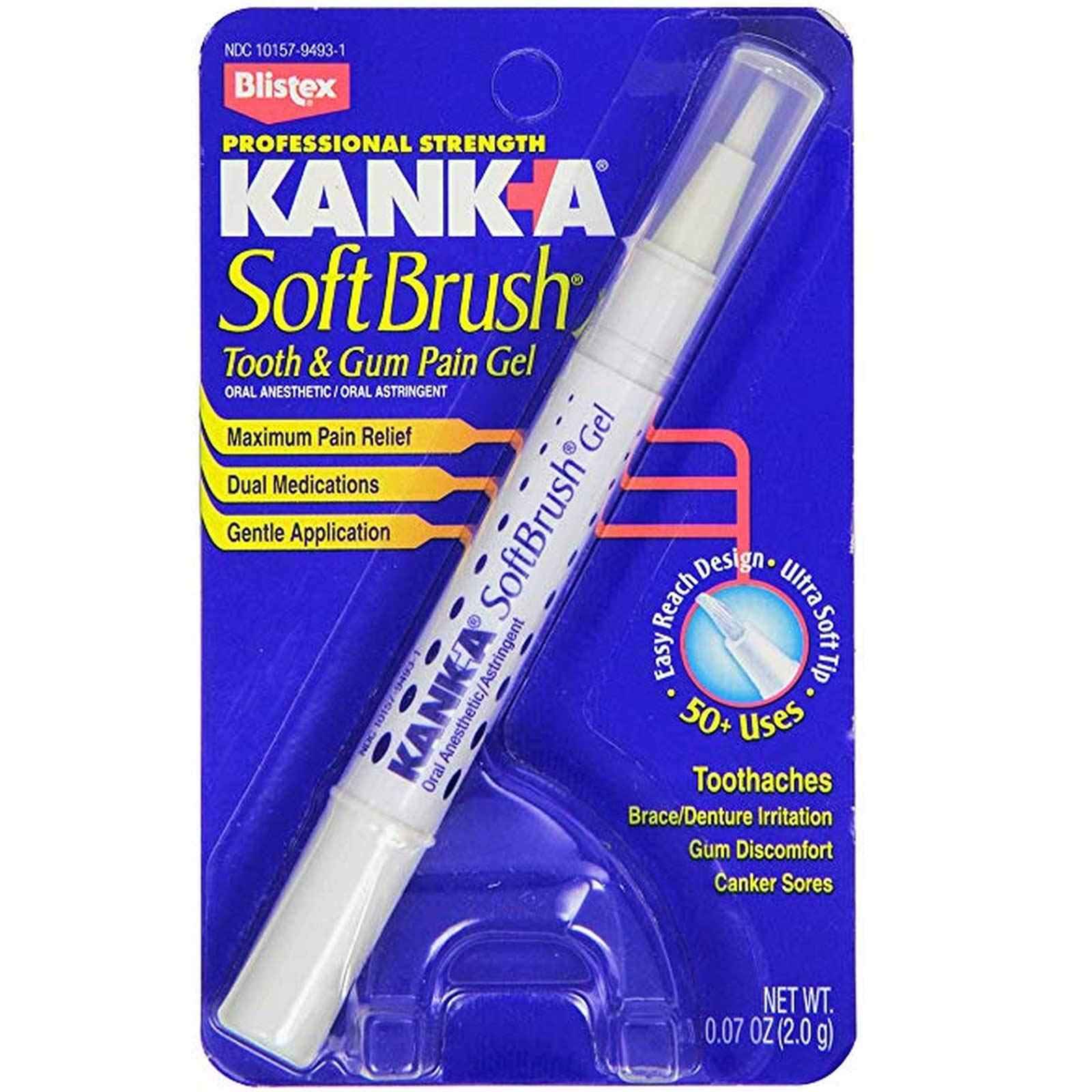 Kank-A Soft Brush Tooth & Gum Pain Gel - 0.07 oz, Pack of 2