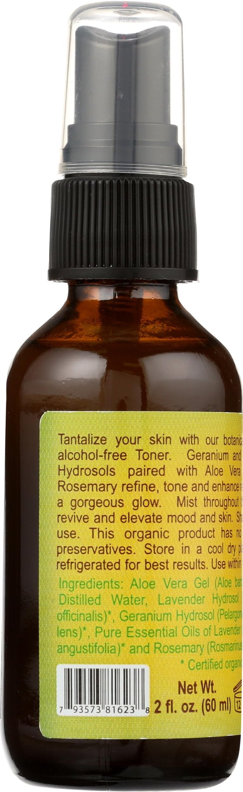 Vika's Essentials Certified Organic Facial Floral Toner for Dry Skin