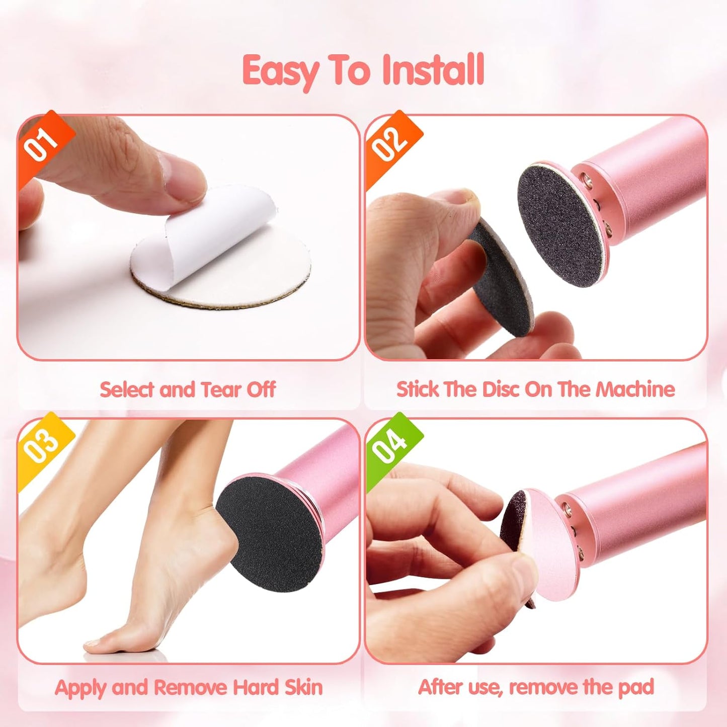 Self-Adhesive Foot File Replacement Pads - 180PCS Sandpaper Discs with 80/100/180 Grit for Smooth Feet