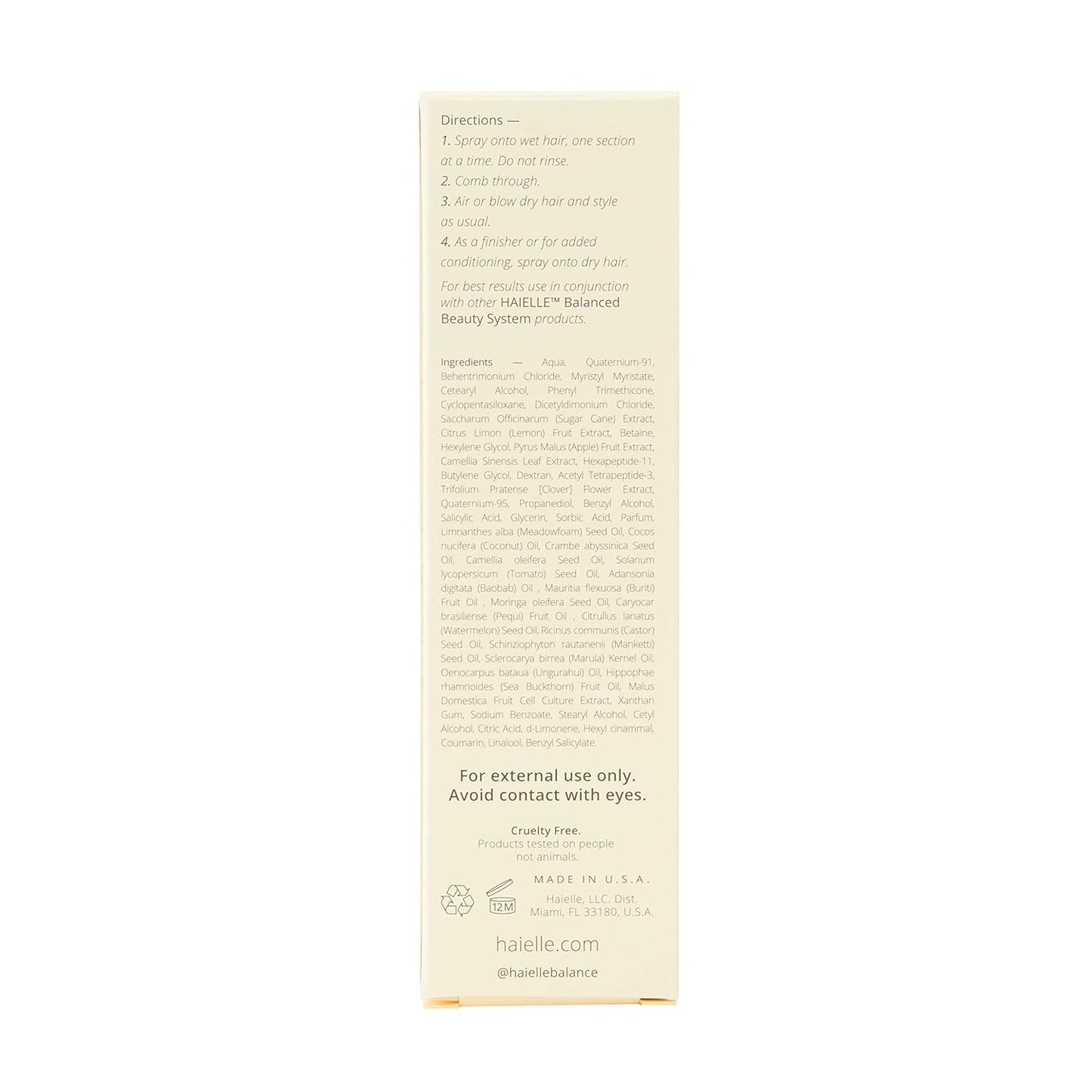 Hydrate Leave-In Conditioner - Moisturizing Formula for All Hair Types | 125 ml / 4.2 fl oz