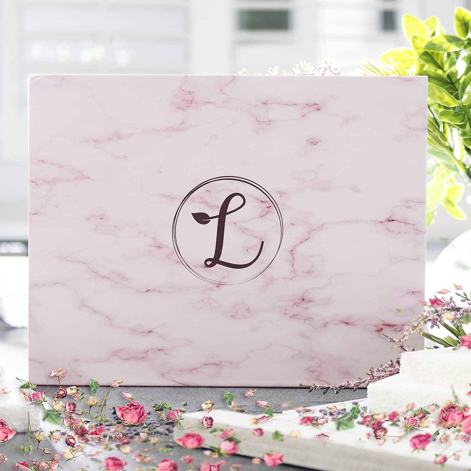 Spa Gift Set 100% Natural, Gift Box Includes: Bath Bomb, Bath Salt, Hand Soap, Scented Candle, Face Cloth and Gift Box. Best Gift for Her. (Rose)