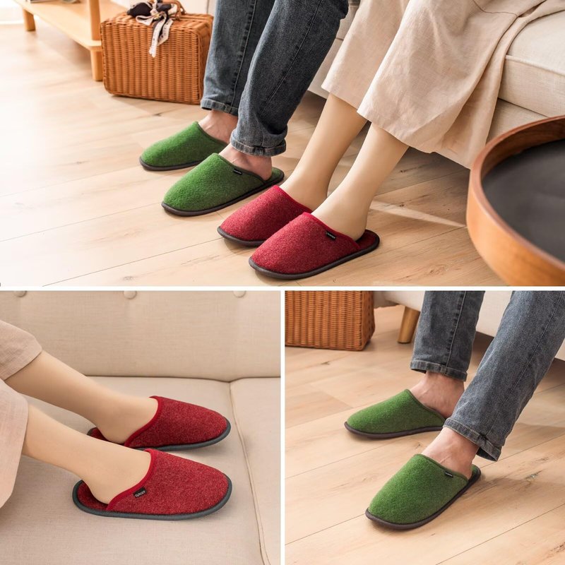 BUGUKI House Slippers for Guests Non-Disposable Washable Spa Slippers Set Non-Slip Felt for Spa, Hotel, Party Guest and Travel, Set of 4 Pairs