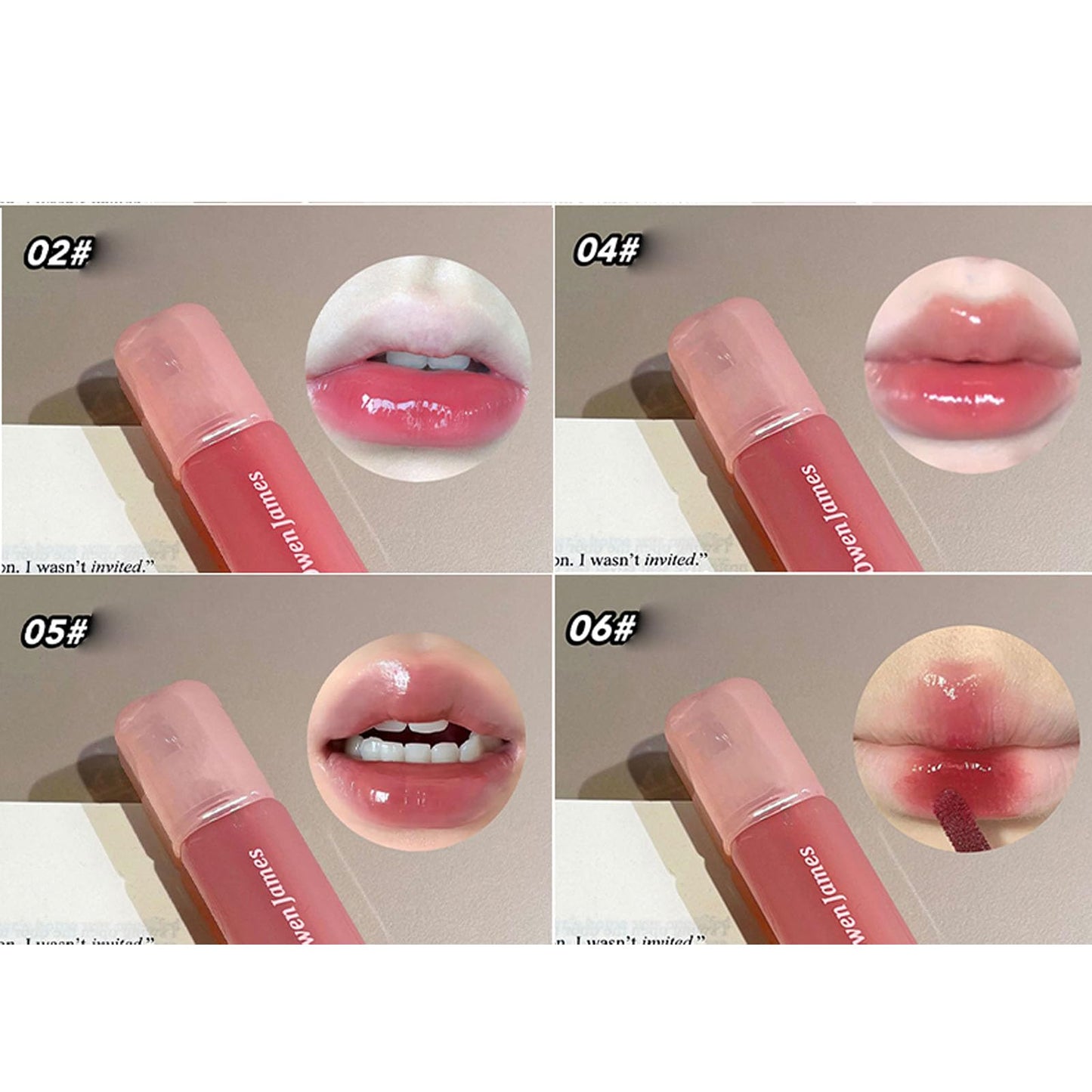 DENESTUP 4 Colors Hydrating Lip Gloss Set, Jelly Liquid Lipstick Shine Glass Finish Smooth Soft Moisturizing and Glossy Lip Gloss Pink Lipgloss Lip for Women