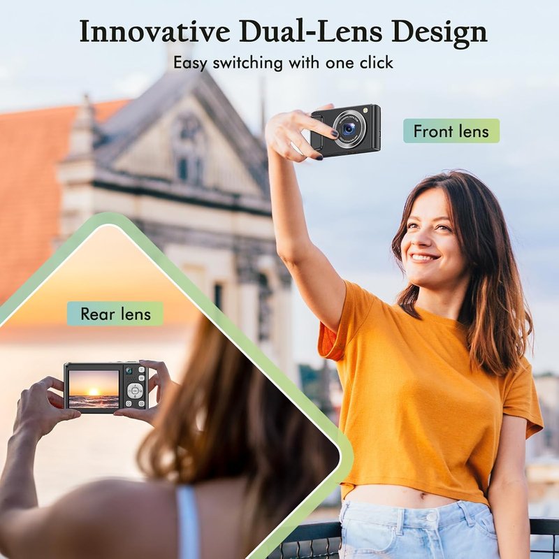 4K Digital Camera for Photography - 48MP Autofocus Vlogging Camera with Flash & 16X Zoom | Anti-Shake Feature for Teens & Adults