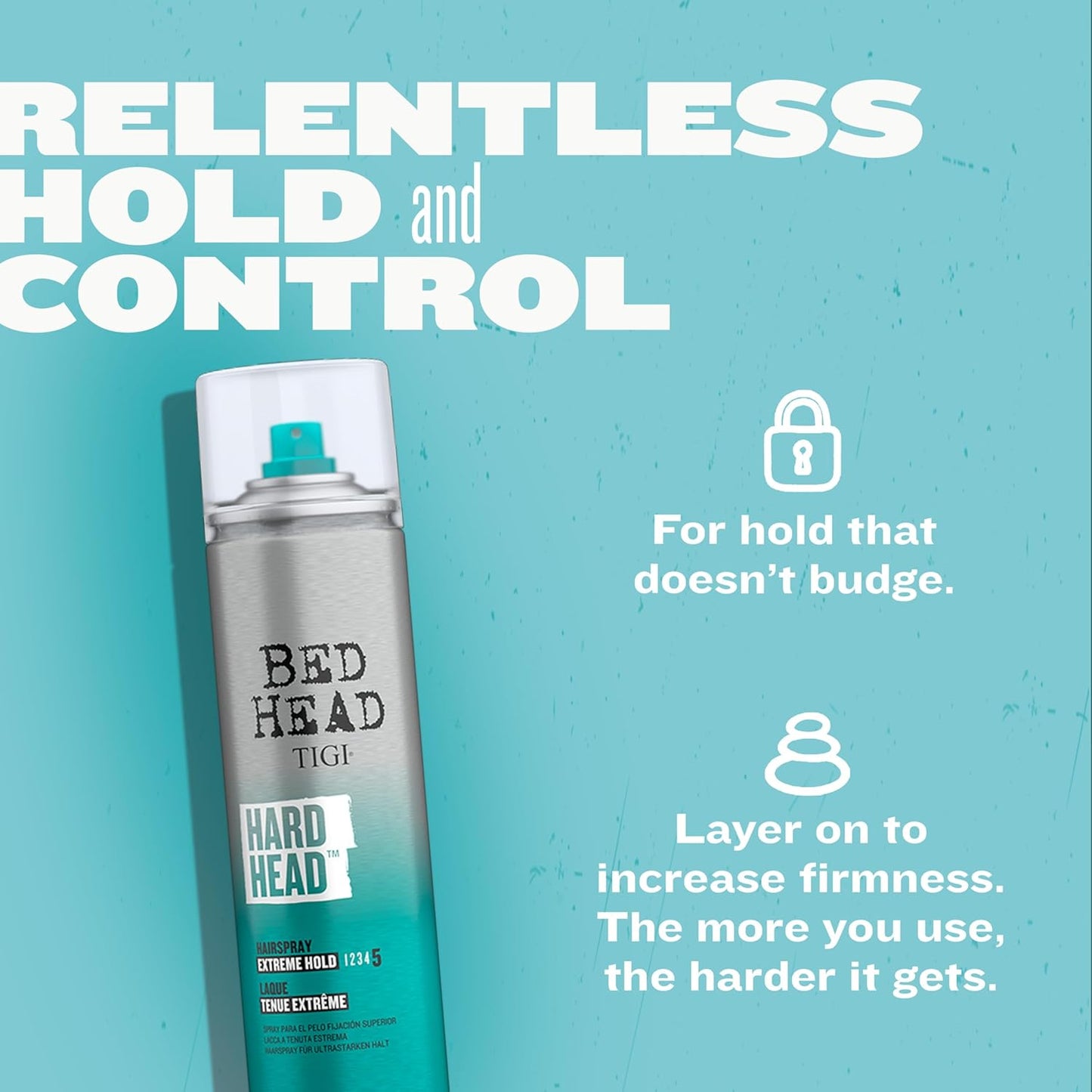 TIGI Bed Head Hard Head Hair Spray - Extra Strong Hold for All Hair Types | 11.7 oz