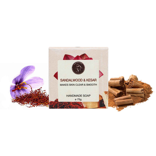 AATMANA Sandalwood Saffron Handmade Natural Bar Soap for Men & Women, Moisturizing Body & Face Soap, 7.9 Oz Soap Bars (3 Soap Set)