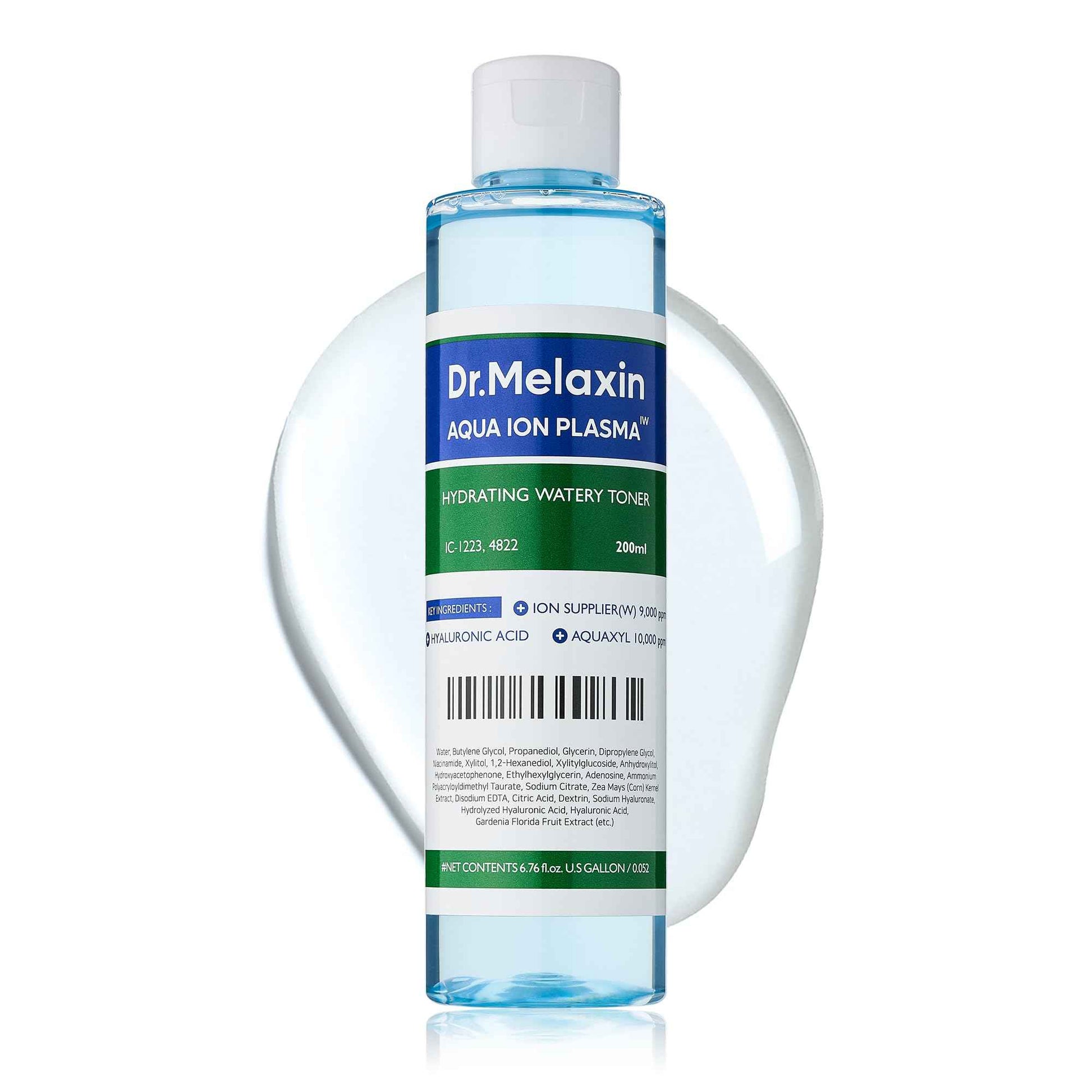 DR.MELAXIN Aqua Ion Plasma Watery Toner 200ml / 6.76 fl oz, Hyaluronic Acid, L22, moisturizing, Korean Skincare