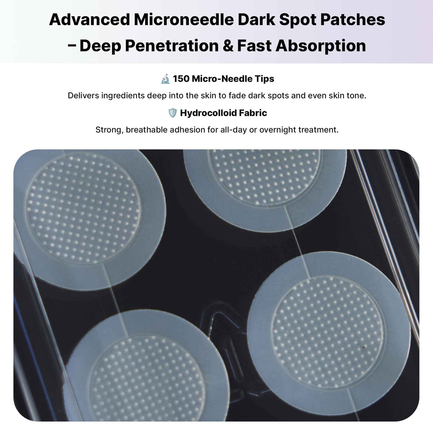 HUECALM Niacin Vita C Snow Patch - Fast Dark Spot Removal, Gentle & Effective Whitening Patch, High Adhesion & Long-Lasting Results, Dermatologically Tested, Korean Skincare