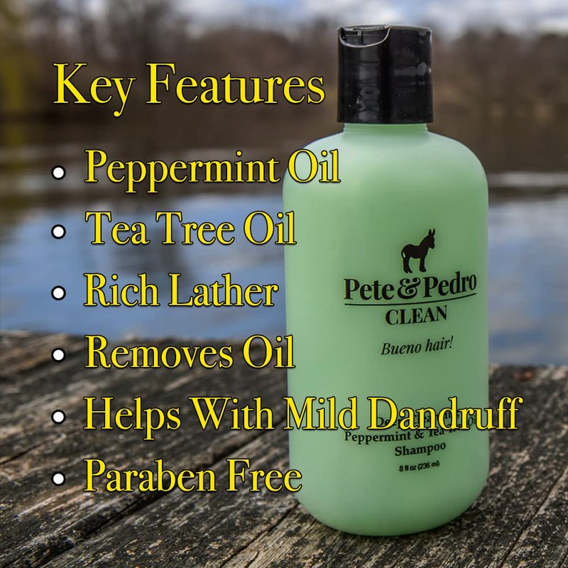Pete & Pedro Tea Tree Oil Shampoo & Peppermint Conditioner Set - Deep Cleansing & Dandruff Repair | 8.5 oz Each