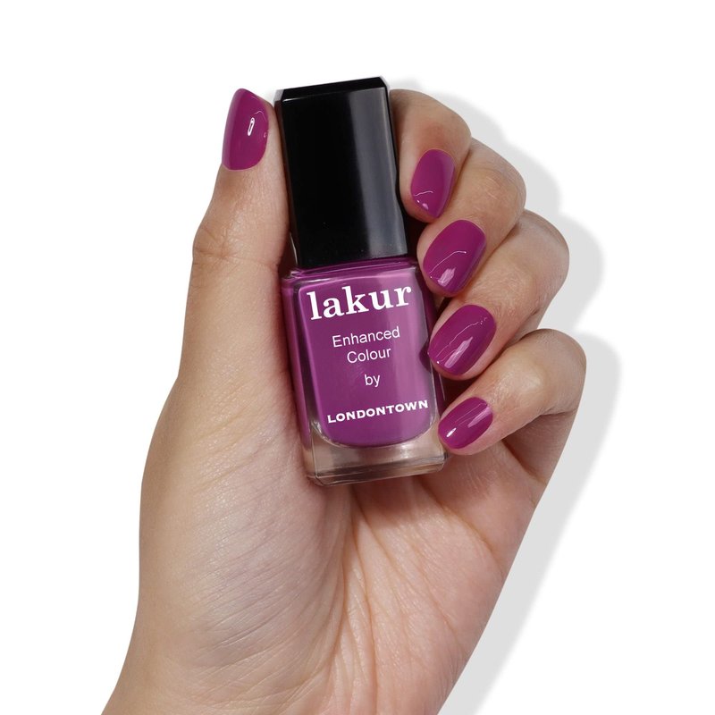 LONDONTOWN Lakur Nail Polish – Pink & Purple Shades, Violet Hibiscus, 0.4 Fl Oz, Long-Lasting, Streak-Free, Chip-Resistant | 21+ Free Non-Toxic Vegan Nail Color, Strengthens & Hydrates Nails