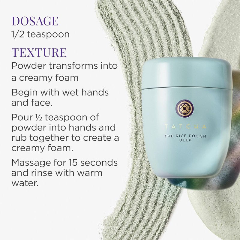 Tatcha The Rice Polish Deep: Daily Non-Abrasive Exfoliator with Papaya Extract for Oily and Acne-Prone Skin, 60 grams | 2.1 oz