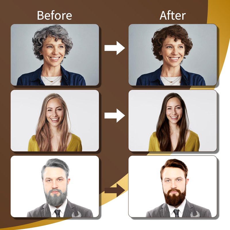 COSMTEK Dark Brown Hair Dye Shampoo for Gray Hair, Instant Natural Hair Color Shampoo for Women & Man, 3-In-1 & Semi-Permanent, Herbal Ingredients & Ammonia-Free, Fast Acting and Long Lasting