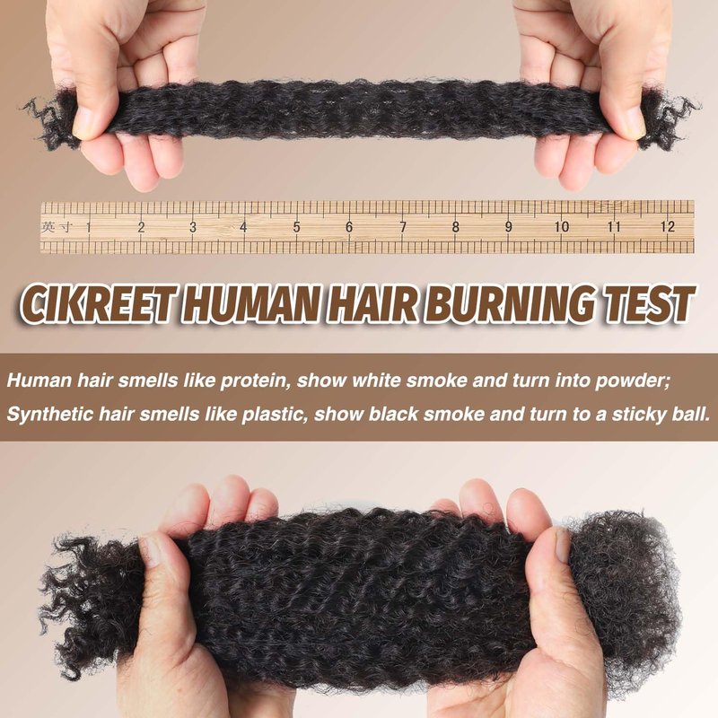 Afro Kinky-Curly Human Hair Bundles - 12 Inch Micro Twist Dreadlock Extensions | 2 Packs, Natural Black