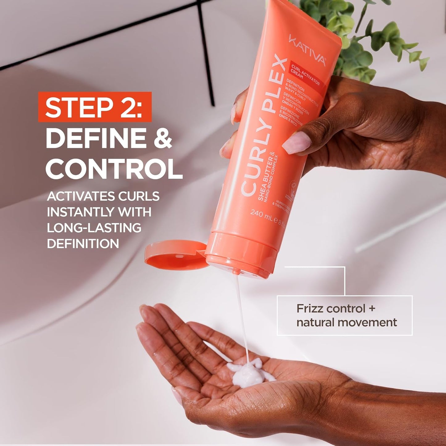 Kativa Curly Plex Shampoo & Activator Cream Bundle | 8oz Each | Curl Definition & Reconstruction with Nano-Bond Complex