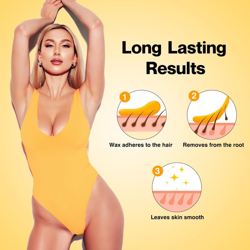 Waxers Roll on Wax Kit for Hair Removal Honey at Home Waxing Kit for Women & Men Roller Wax Cartridge Depilotry for Coarse & Thick Hair with Warmer & Strips