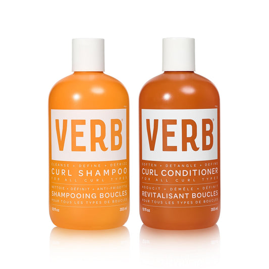 VERB Curl Shampoo + Conditioner Duo, 12 fl oz - Cleanse and Smooth - Frizz Control + Definition- Vegan, No Parabens or Harmful Sulfates
