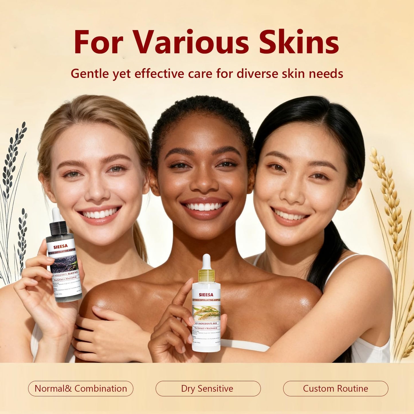 Rice Peel Shot,Peel Shot Glow Rice Ampoule Duo, White&Black Rice Exfoliant,Removes Dead Skin and Blackheads,Niacinamide Controls Oil Salicylic Acid Gentle Pore Clean, For Various SkinS(5.4 fl oz)