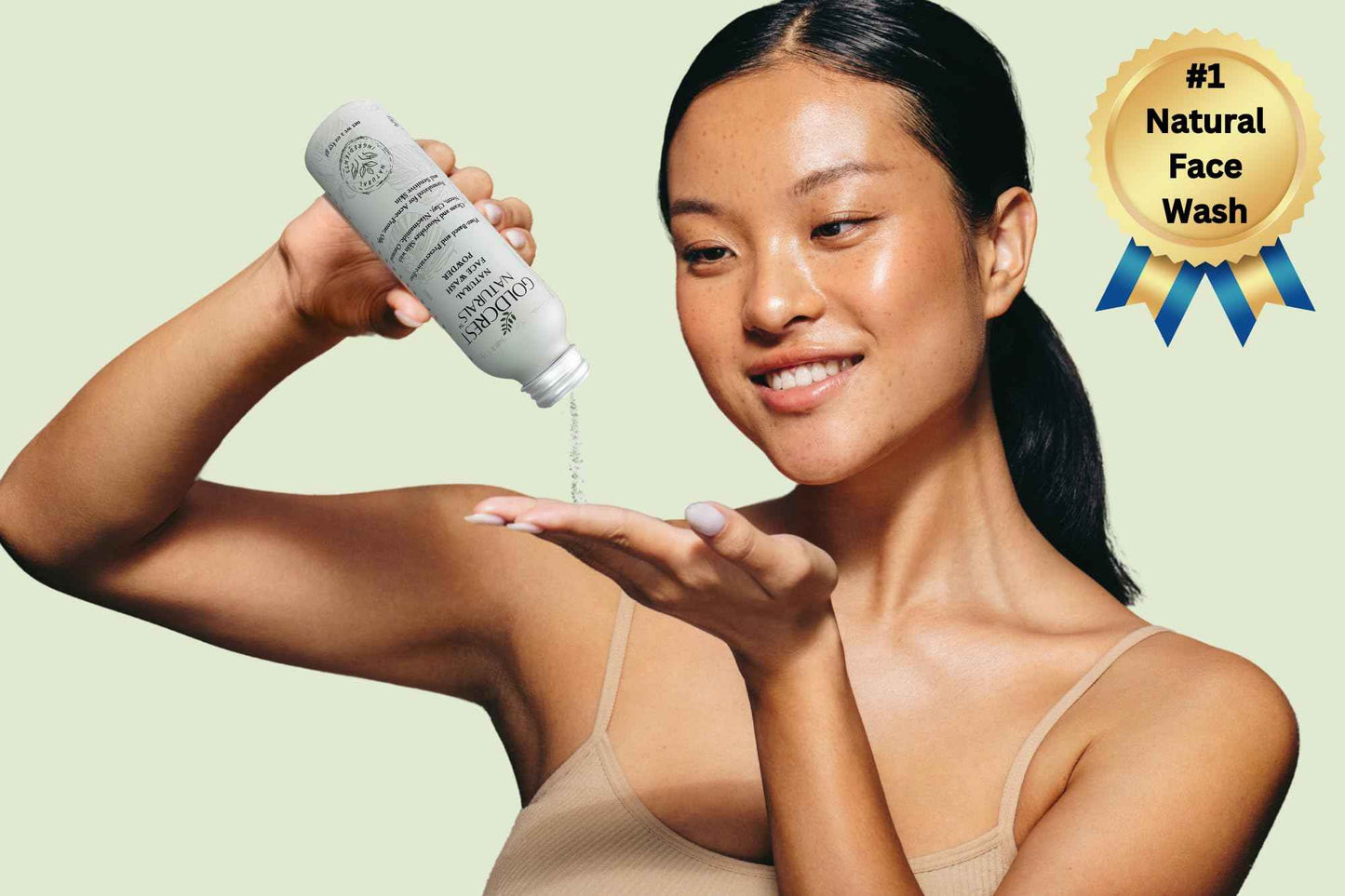 Goldcrest Naturals Natural Face Wash Powder–Waterless Cleanser for Acne-Prone, Oily, Sensitive Skin–Cruelty-Free, Plant-Based, Preservative-Free–Gently Exfoliates with Organic Neem & Niacinamide, 2oz