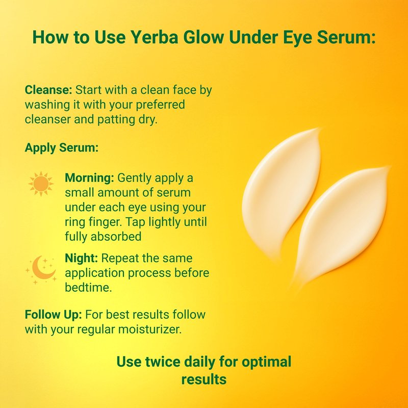 Dark Circle Eye Treatment - Yerba Glow Caffeine Eye Cream for Puffiness & Bags - Under Eye Serum with Hyaluronic Acid, Peptides & Vitamin C - 0.5 oz Natural