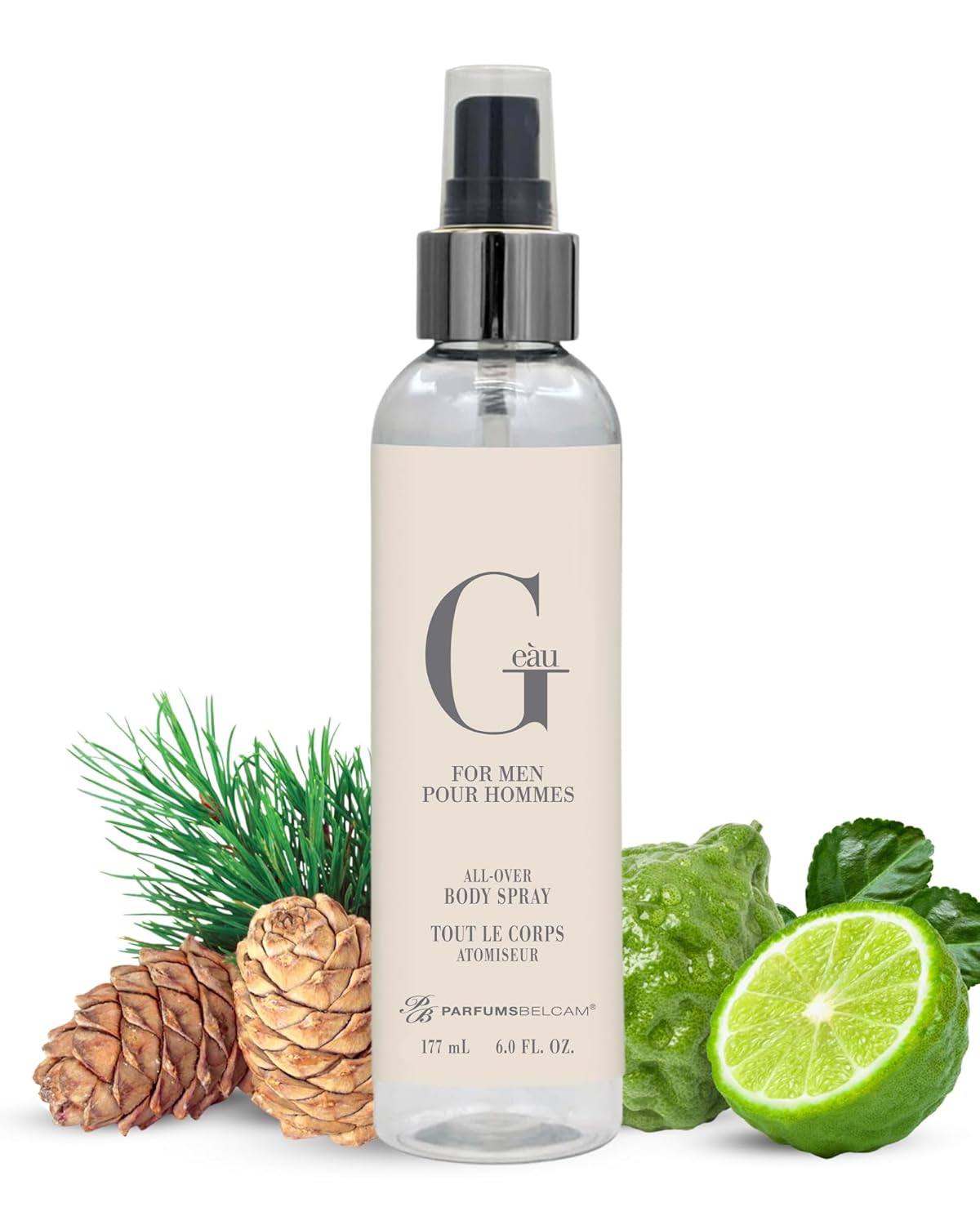 PB ParfumsBelcam All Over Body Spray for Men - Fresh Chypre Scent with Bergamot & Cedar | 6 Fl Oz Refreshing Daily Mist