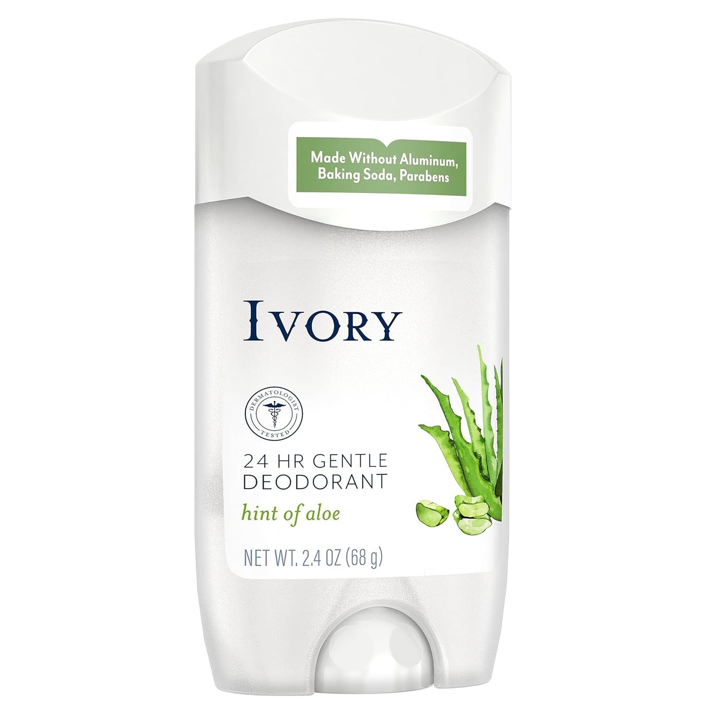 Ivory Aluminum-Free Coconut Deodorant - 24-Hour Gentle Formula, Baking Soda & Paraben Free | 2.4oz (Pack of 6)
