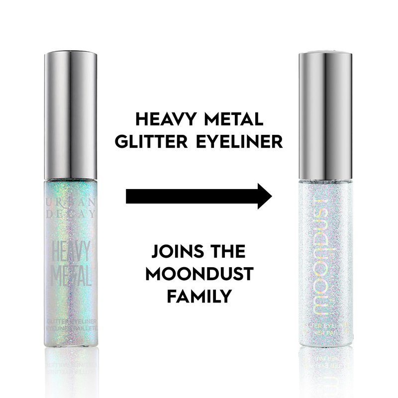 URBAN DECAY Moondust Liquid Glitter Eyeliner (Disco Daydream - Silver Holographic Glitter), Sparkly Eye Liner, Eyeshadow Topper, Universal Shimmering Shades, No Fallout - 0.25 fl oz