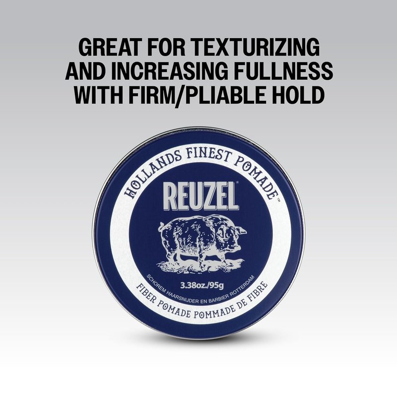 Reuzel Fiber Pomade - Firm Hold & Pliable Styling | Water Soluble, Low Shine, Easy Wash Out for All Hair Types
