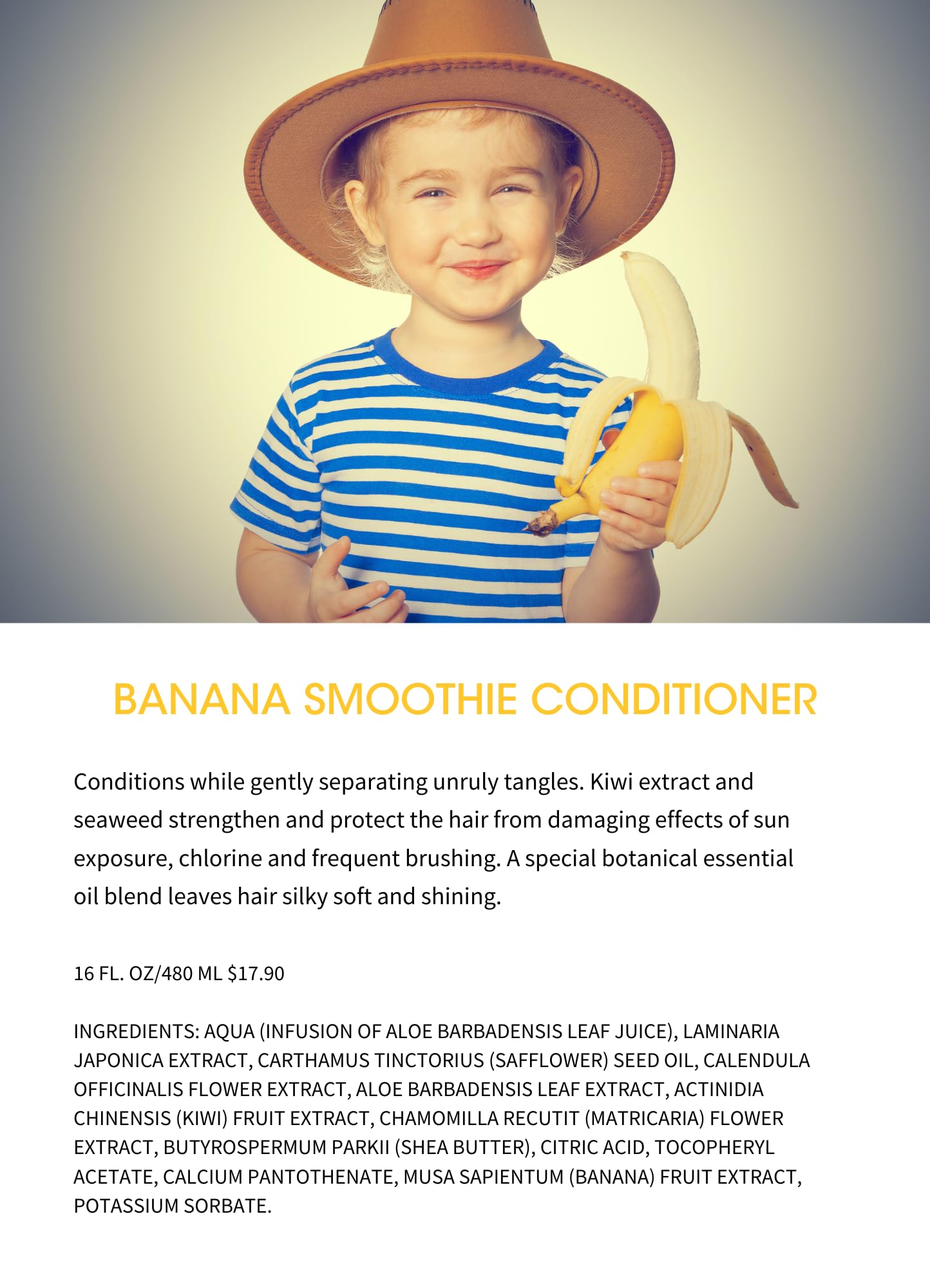 Clean Kids Naturally Conditioner, All-Natural, Vegan, Cruelty-free, Paraben-Free, EWG Verified, 16 oz (1 Bottle)