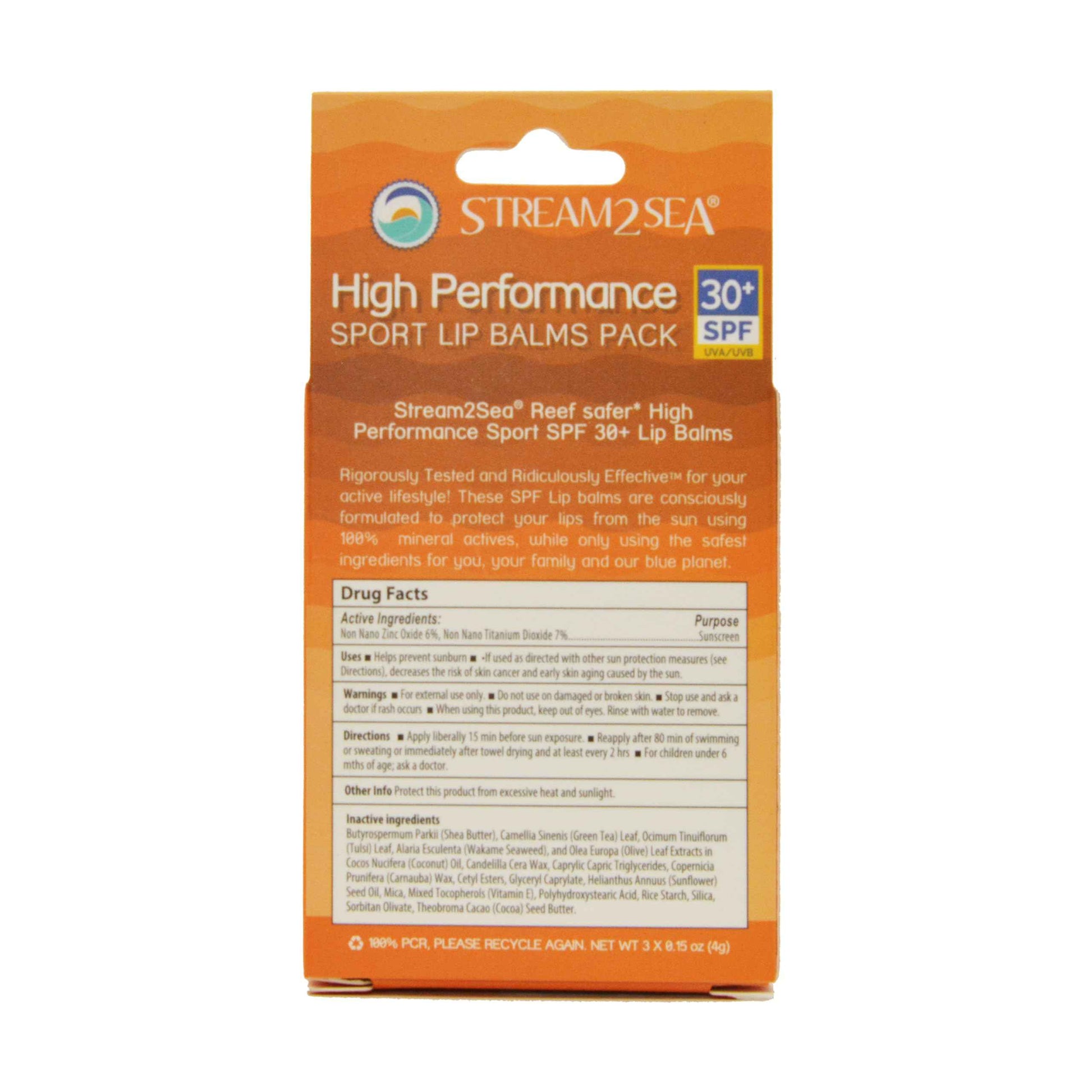 STREAM 2 SEA SPF 30 Organic Lip Balm Set, Reef Safe Cherry Vanilla, Naturally Naked and Cucumber Mint, Moisturizing + Sun Protect Outdoor Lip Balm For Beach and Sports, Paraben Free Lip Moisturizer