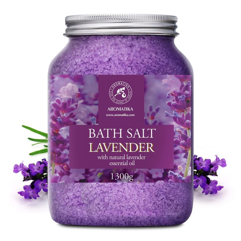 Sea Salt with Natural Lavender Essential Oil – Set of 2 × 46 oz – Aromatherapy Bath Salts – Relaxation & Body Care